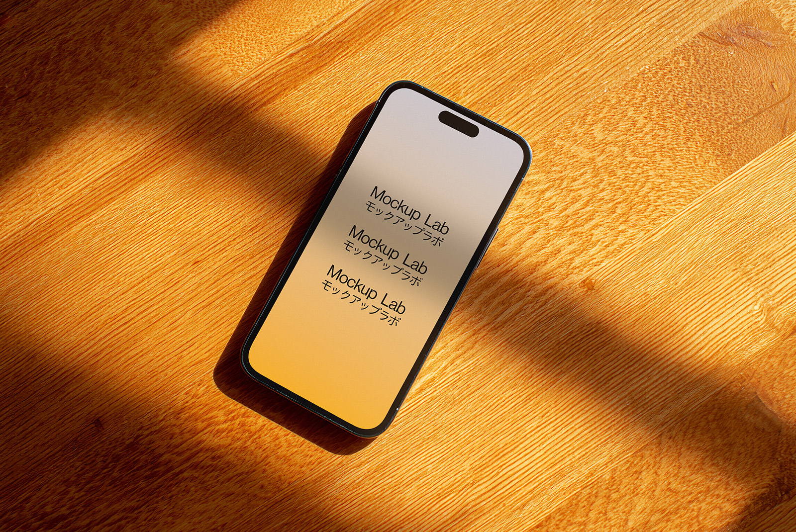 Front view of the iPhone 05ML mockup displaying a vibrant app interface.